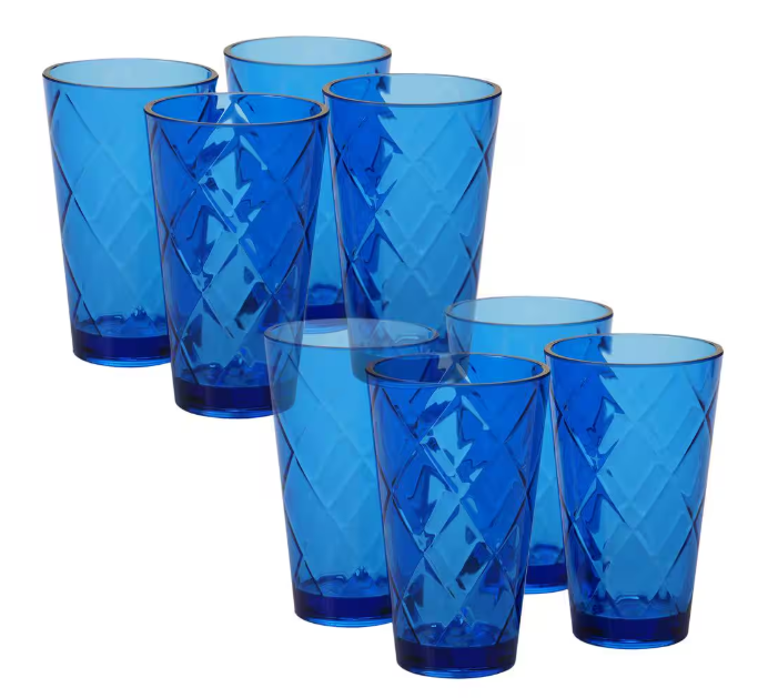 Set de 4 Vasos En Color Azul