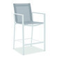 Silla de bar primavera de aluminio color blanco y poliester color gris