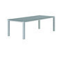 Mesa de comedor Concepto de aluminio color blanco con top de vidrio  55"X30"X40"