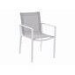 Silla de comedor Primavera de aluminio color blanco y poliester color gris
