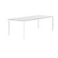 Mesa de comedor de exterior Concept de aluminio color blanco y vidrio color concreto  83 x 36"
