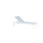 Cheslong Delta de aluminio color blanco con ruedas traseras con  poliester color  gris