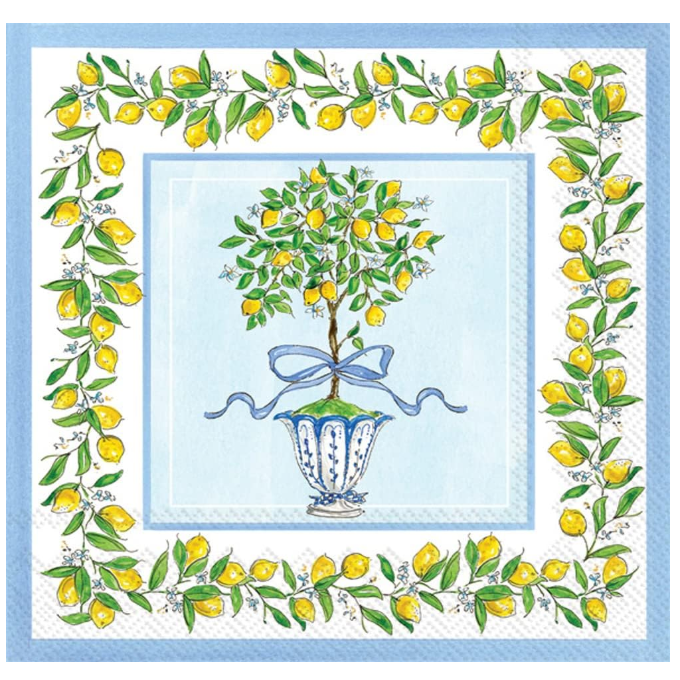 Servilleta Cktl Lemon Topiary, 20 uni.