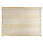 Throw de algodón de 60 x 50" rallado beige y blanco con borlas