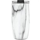 Taza voyager marmol blanco tapa transparente 16 oz