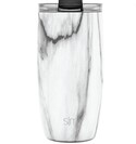 Taza voyager marmol blanco tapa transparente 16 oz