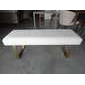 Banca beige patas doradas 120 x 40 x 43