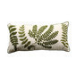 Cojin de 32 x 15" en beige con bordado de hojas