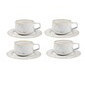 Set de 4 tazas de te con platillo de 23 cm de porcelana carrara hotelware