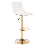 Barstool Prima blanco base dorada giratorio 17x19x43"