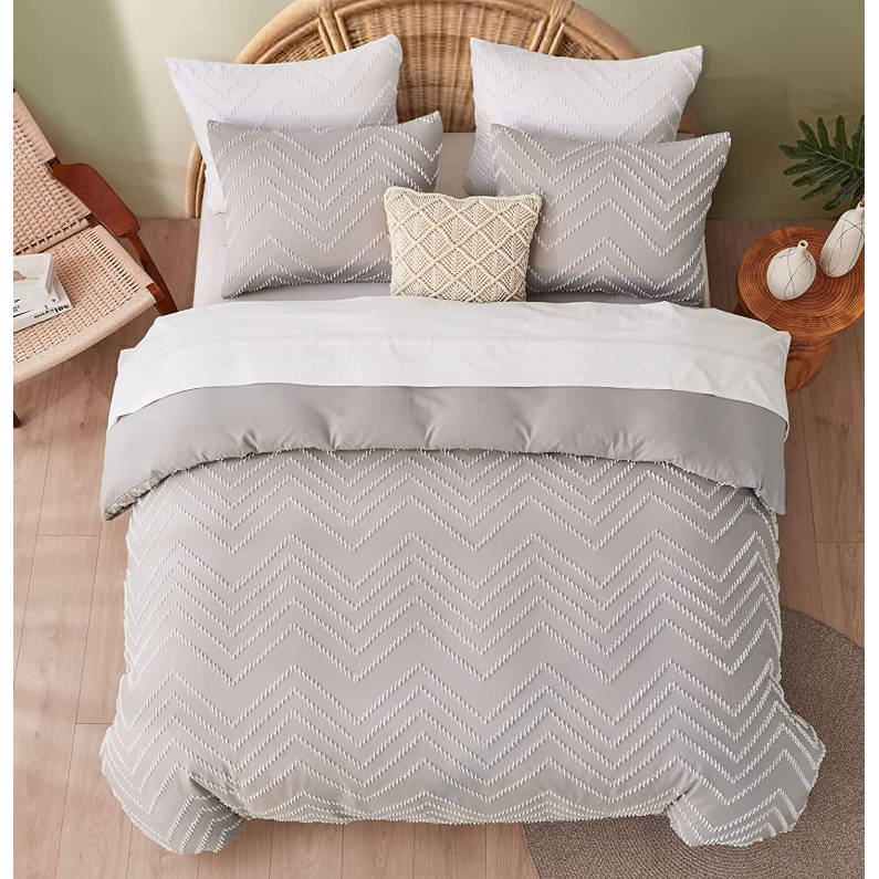 Set Duvet Capitoné 3 Piezas, Gris