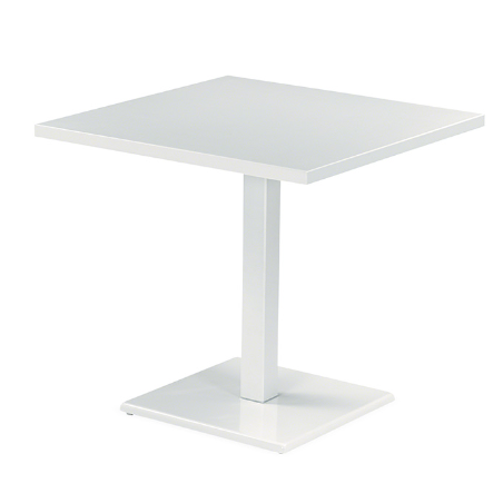 Mesa para exterior con top laminado y pie de mesa color blanco