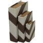 Set de 3 cajas para libros patron marron y beige 12", 9" y  6"