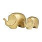 Conjunto de 2 esculturas de elefantes de ceramica dorados 7", 6"