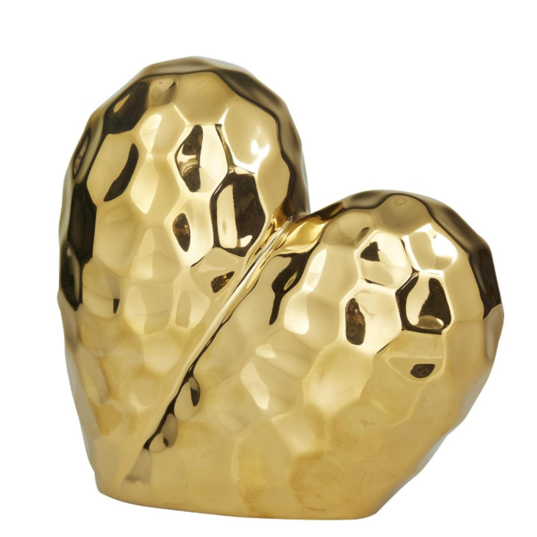 Escultura Corazon Amartillado, Dorado
