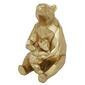 Escultura de mama oso y cachorro en resina dorada 6 x 8 x 10"