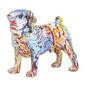 Escultura multicolor grafiti de bulldog 13 x 6 x 7"