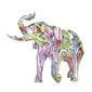 Escultura multicolor grafiti de elefante 17 x 7 x 12"