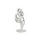 Escultura de bailarina moderna plateada  7" x 8" x20"