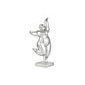 Escultura de bailarina posando plateada 12" x 7" x 20"