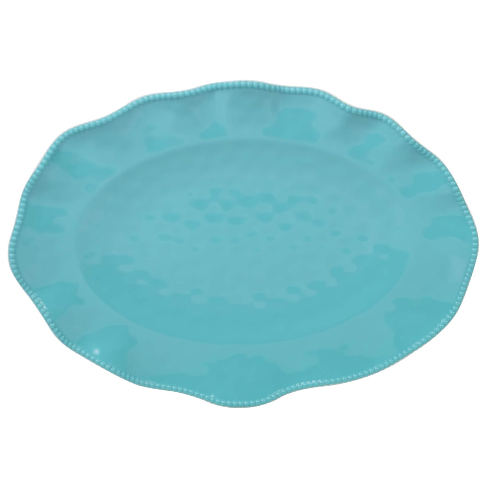 Fuente Ovalada Perlette Color Turquesa