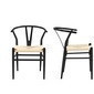 Silla de comedor yaheetech en cañamo crema y estructura de color negro 23 x 22 x 29"