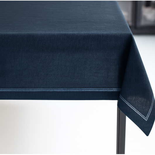 Mantel para mesa de lino de 60×120″ color azul negro