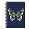 Cuderno de notas espiral azul de mariposa 6.5 x 8.5"