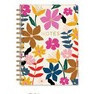 Cuderno de notas espiral blanco de flores 6.5 x 8.5"