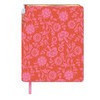 Diario naranja floral con boligrafo blanco 6.5 x 8.25