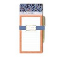 Libreta de apuntes borde superior abtracto azul con boligrafo 4 x 8.5″