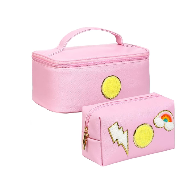 Cosmetiquera impermeable  color rosa 3 X 5"