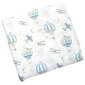 Manta blanca para bebe de algodón globos y aviones 47 x 47″