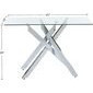 Consola moderna en vidrio templado y patas de metal plateado 45 x 18 x 30"