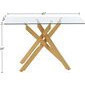 Consola moderna en vidrio templado y patas de metal dorado 45 x 18 x 30"