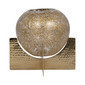 Candelabro en forma de orbe con base dorado 8"