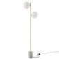 Lampara de mesa base terrazzo metal dorado doble esferas laterales 17 x 8 x 63"