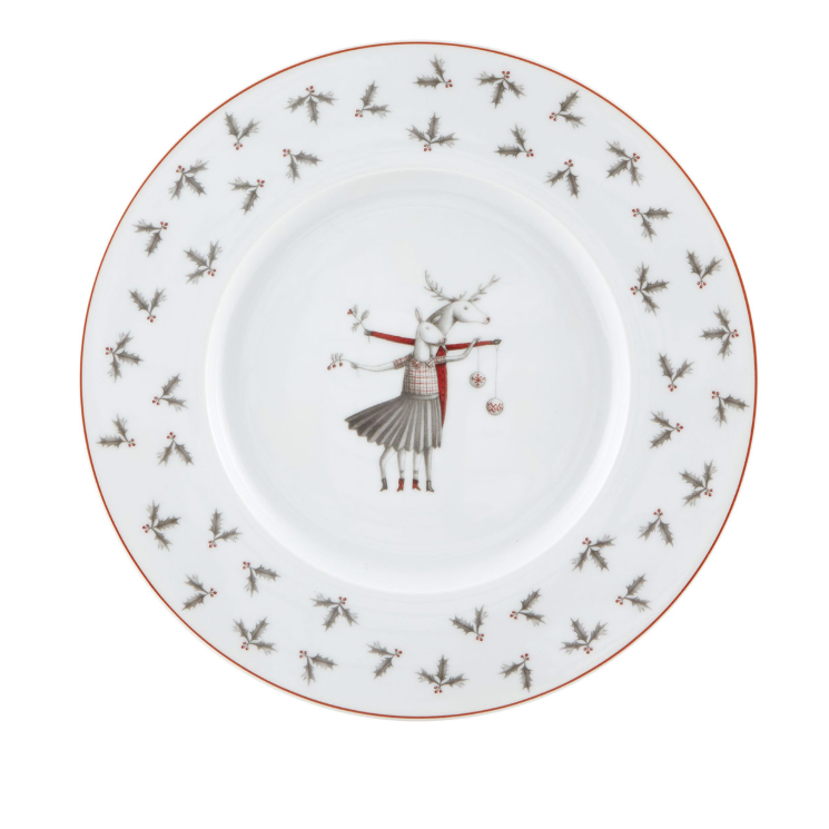 Plato Postre o Ensalada de Porcelana Vajilla, Noel