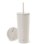 Vaso clasico con pajilla color almendra 20 oz