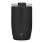 Taza voyager negro medianoche tapa transparente 12 oz