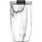 Taza voyager blanco marmol  tapa transparente 12 oz
