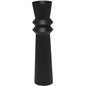 Jarron de piso estriado en metal negro 32"