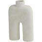 Jarron arqueado abstracto ceramica blanca 13"