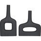 Jarron en ceramica negra minimalista 16"