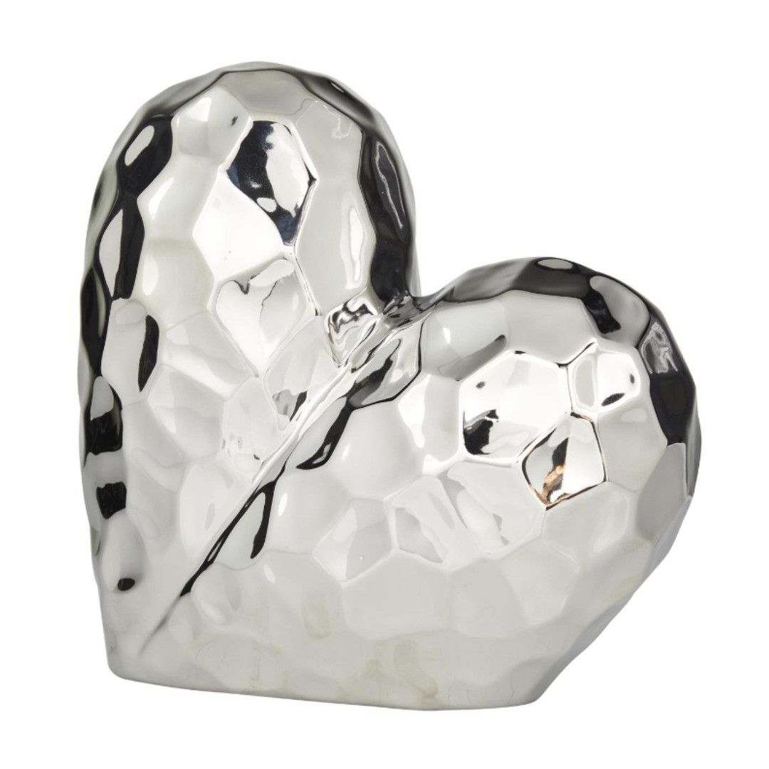 Escultura Corazon Amartillado, Plateado