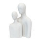 Set de 2 esculturas de cerámica blanca 9"x5"x16"