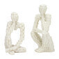 Set de 2 esculturas de cuarzo blancas 6"x5.5"x10.5"