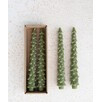 Set de 2 velas conicas diseño de arbol verde sin aroma 10"