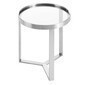 Mesa auxiliar reles top de vidrio estructura plateado 17.5 x 17.5 x 19.5"