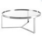 Mesa de centro relay top de vidrio estructura plateada 35.5 x 35.5 x 13.5"